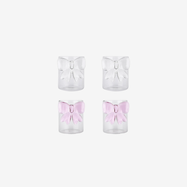 Bow Tumblers Pink & Clear